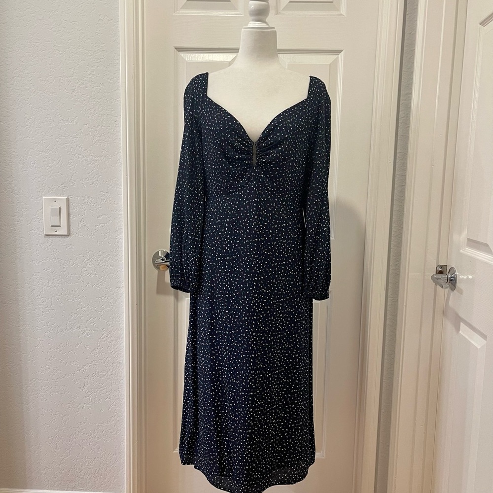 SUGAR+LIPS Long sleeve Boho Chic Multi color print Midi Dress Size S